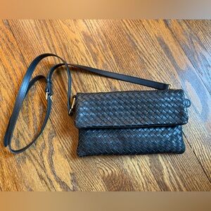 Quince Black Woven Convertible Clutch